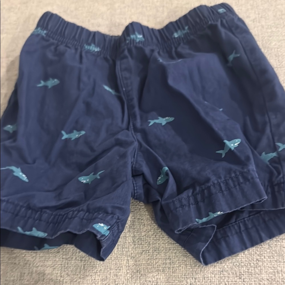 Kids Shark Print Shorts - Navy